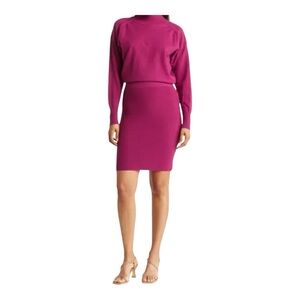 Stichdrop Dolman sleeves ribbed skirt midi sweater dress in Pink NWOT